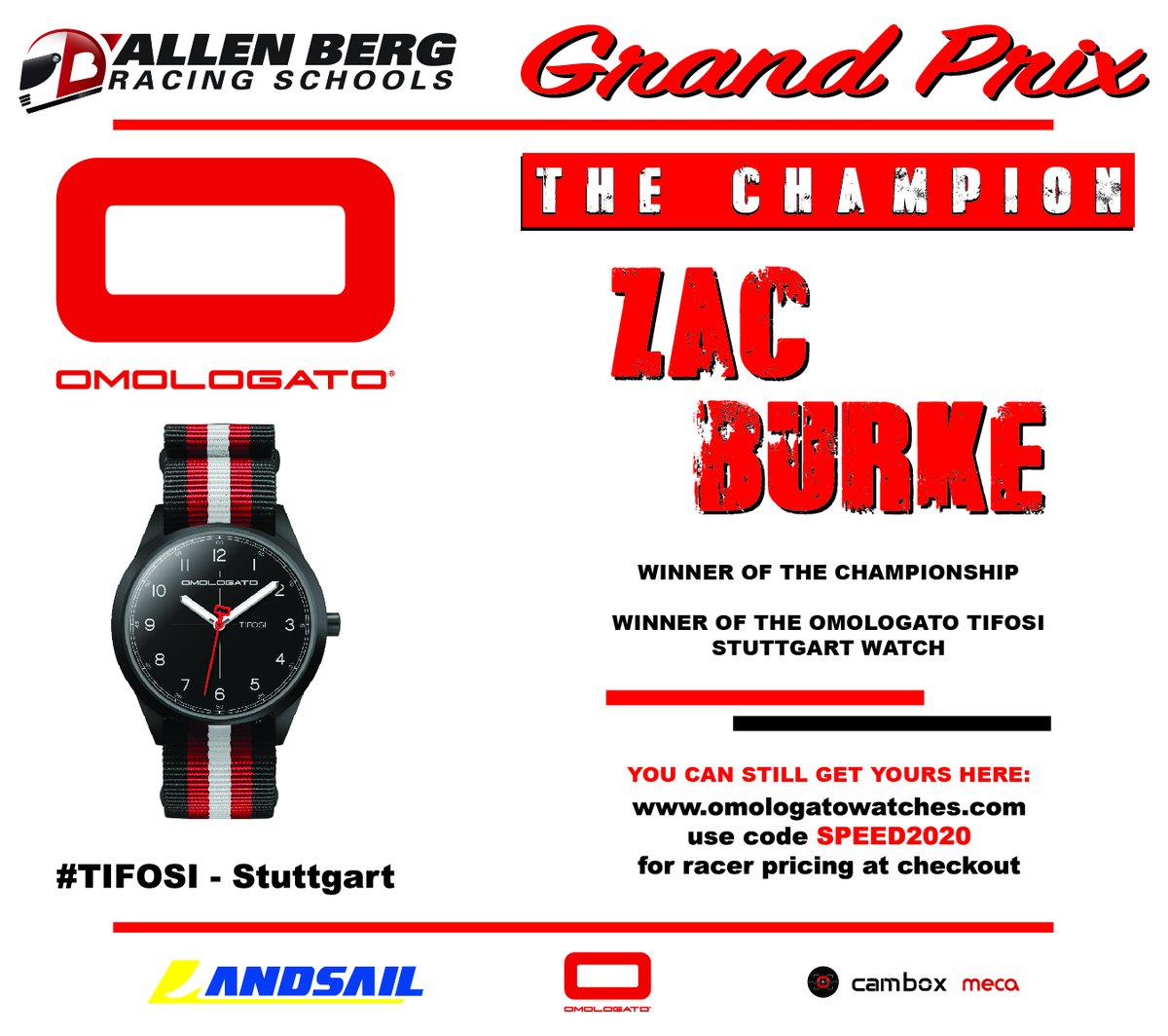 Congrats to Zac Burke on winning the overall #Championship in the our 1st ever #iRacing series. As part of his winnings, Zac will be sporting a new @OmologatoOro watch. #simracer #Champ #motorsportwatches #BeARacer #racing
