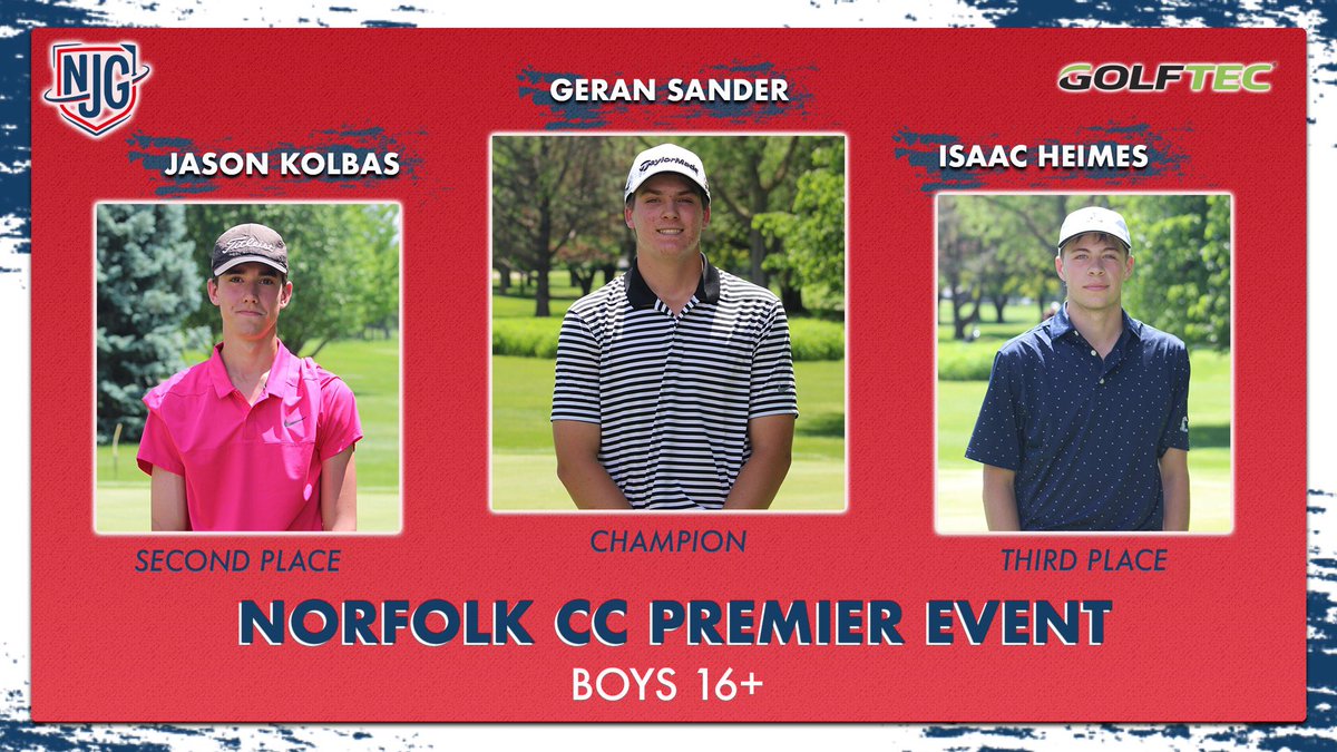 Congratulations to our top-finishers in the Boys 16+ division from today’s Premier event at <a href="/NorfolkCClub/">Norfolk Country Club</a>, presented by <a href="/omahagolftec/">GolfTEC Omaha</a>! 🏆