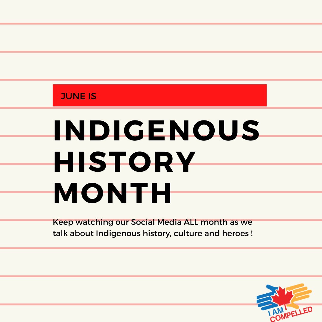 iamcmovement's tweet photo. It’s hard to believe it is already June! We hope you all are staying healthy and happy from sea to sea! June brings Indigenous History Month and we are so excited to talk all about the First Peoples of Canada ALL MONTH LONG!
#IndigenousHistoryMonth #IAmCompelled #WeAreCompelled https://t.co/WvfEileJix