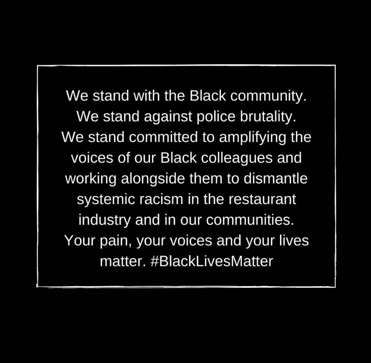 We must all work relentlessly for justice and racial equity. We can and we must do more. We vow to actively participate in dismantling systemic racism in our communities by helping to amplify the voices of others. We see you, we hear you, and we stand with you.  #BlackLivesMatter