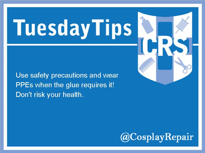 CosplayRepair's tweet photo. Safety first, especially when cutting, gluing, or sanding! #TuesdayTips #CosItBreaks https://t.co/xWcMIViYpw