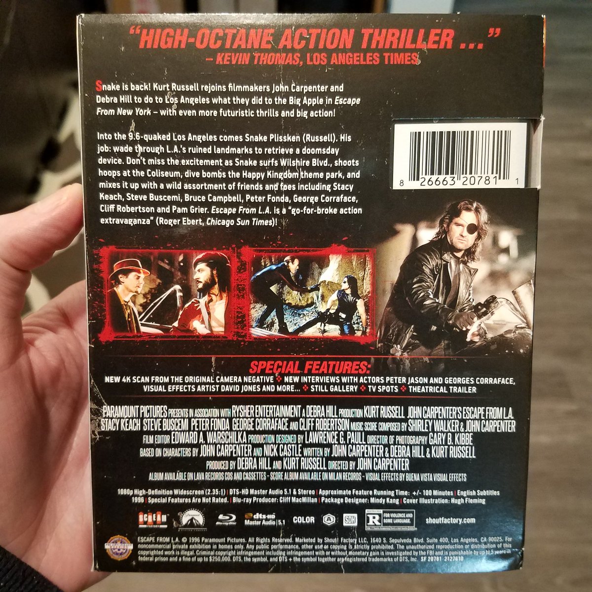 HDMOVIESOURCE's tweet photo. It's time for Kurt Russell to do what he does best, it's time for Escape from LA on Blu-ray. This is the new one from Shout Factory, looking forward to this one.

#hdmoviesource #EscapeFromLA #EscapeFromLAMovie #4KScan #bluray #KurtRussell #movies #films #movielover #moviefan https://t.co/RzXqV9M6Hr