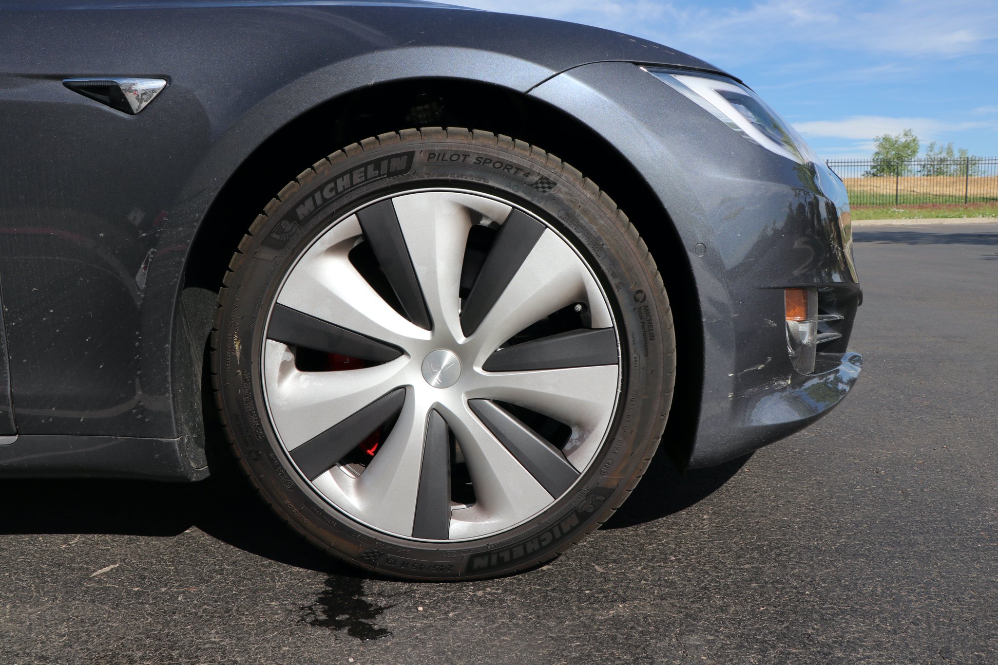 behind the Model S Tempest aero wheels 