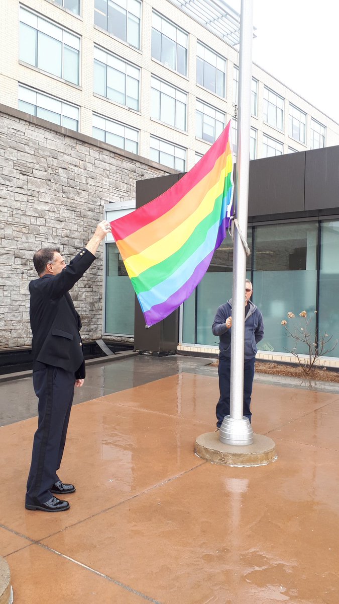 Happy #PrideMonth to our #community. As you pass all of our <a href="/DRPS/">Durham Regional Police</a> facilities you will see we proudly fly the #pride flag. Thank you @LGBTQ911, <a href="/PFLAGDurham/">PFLAG Canada Durham</a> &amp; <a href="/PrideDurham/">Pride Durham</a> for your ongoing #support.