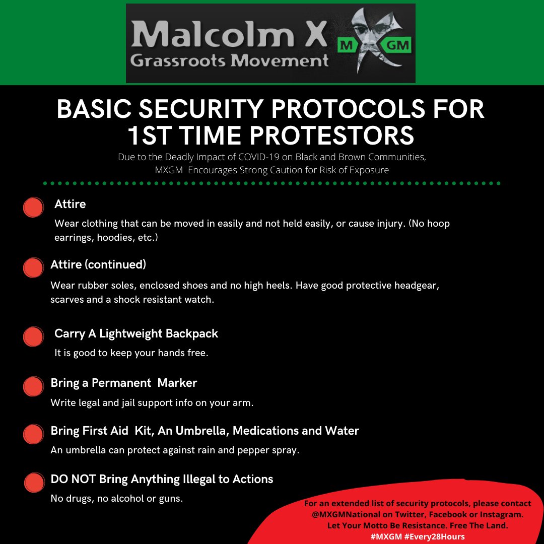 MXGMNational's tweet photo. MXGM stands with the people’s right to self determination &amp; self defense! And we want you all to be safe from COVID and the cops.

Here are some basic security protocols for you &amp; ya squad. 
#ItIsOurDuty 
#LetYourMottoBeResistance https://t.co/i2CpTc5tlS