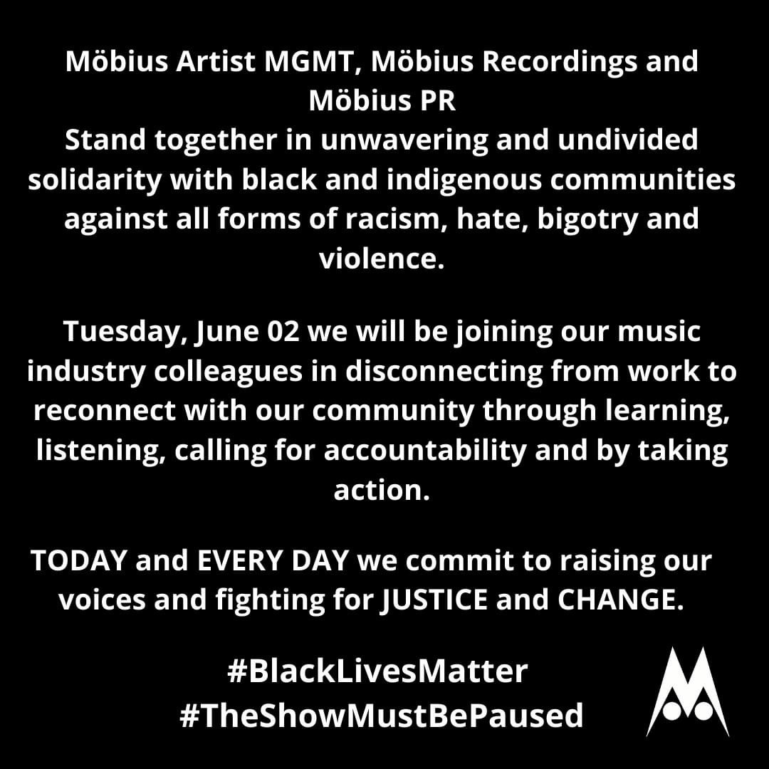 mobiusrecord's tweet photo. Today and Every Day we will raise our voices and fight for justice and change. #BlackLivesMatter #TheShowMustBePaused https://t.co/KRfB3v32qh