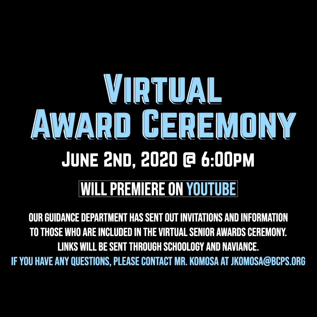 TOMORROW @ 6pm youtu.be/PNcBcztOtG4 #dulaney2020 #dulaneystrong <a href="/DulaneyHigh/">Dulaney High School</a>