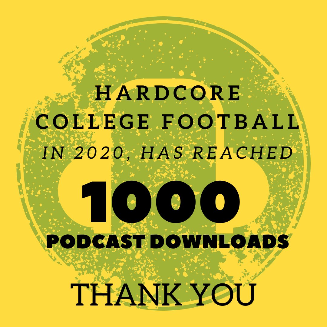 HardcorePSUFB's tweet photo. 🚨 Breaking News 🚨
Hardcore College Football has hit 1,000 Downloads in 2020!
Thank you for everyone who has listened, came on the show, shared my content, and supported the Patreon!
-RTs Appreciated
#Podcast #CollegeFootball #CFB #HardcoreCFB https://t.co/8sCxCE93yR