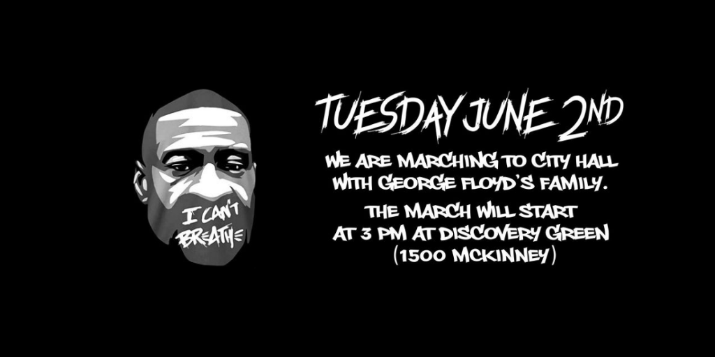 SylvesterTurner's tweet photo. Tomorrow @TRAEABN, @BunBTrillOG, and other activists are organizing a peaceful and organized protest tomorrow. 

I will join them and members of #GeorgeFloyd’s family in this peaceful event. 

We want to honor Mr. Floyd’s memory in a respectful way.

#JusticeforGeorgeFloyd https://t.co/Db9WwTlRni