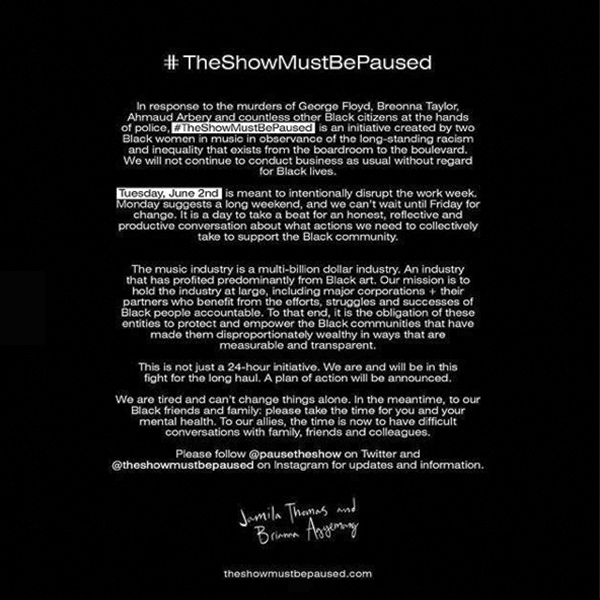freshislandfest's tweet photo. Together, we are one. 

#BlackLivesMatter ✊🏿✊🏾✊🏽
#TheShowMustBePaused

See how you can do more: https://t.co/BF9PIXlGF8 https://t.co/aN0nOcg63T