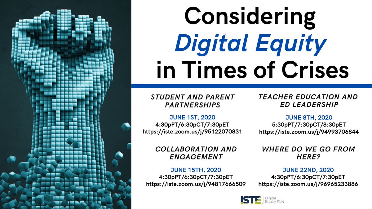 We will not be silent and will discuss more than devices. 

Join us today (6/1) at 4:30pPT/6:30pCT/7:30pET: iste.zoom.us/webinar/regist…
