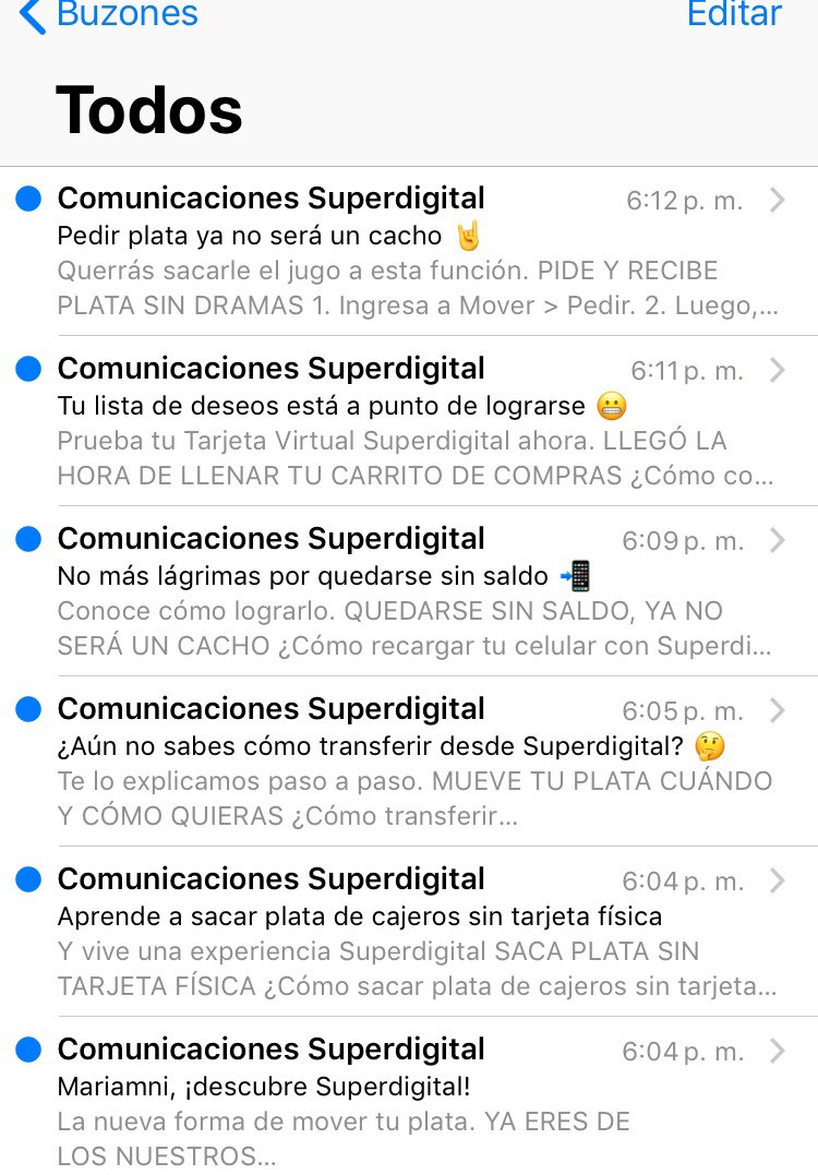 mariacad's tweet photo. @SuperdigitalCL creo que están exagerando con los correos. Al menos 6 correos diarios, me gusta saber las novedades pero me mandan lo mismo todos los días. 😥 https://t.co/s0KChpajLf