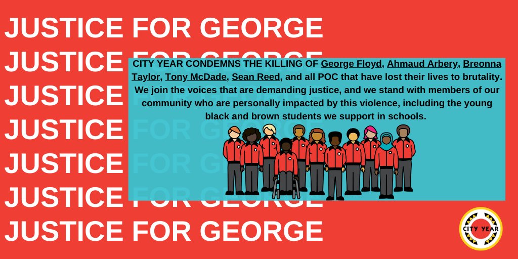 City Year's statement on the killing of George Floyd. Justice for all.
bit.ly/36Ow2XS

#BlackLivesMatter