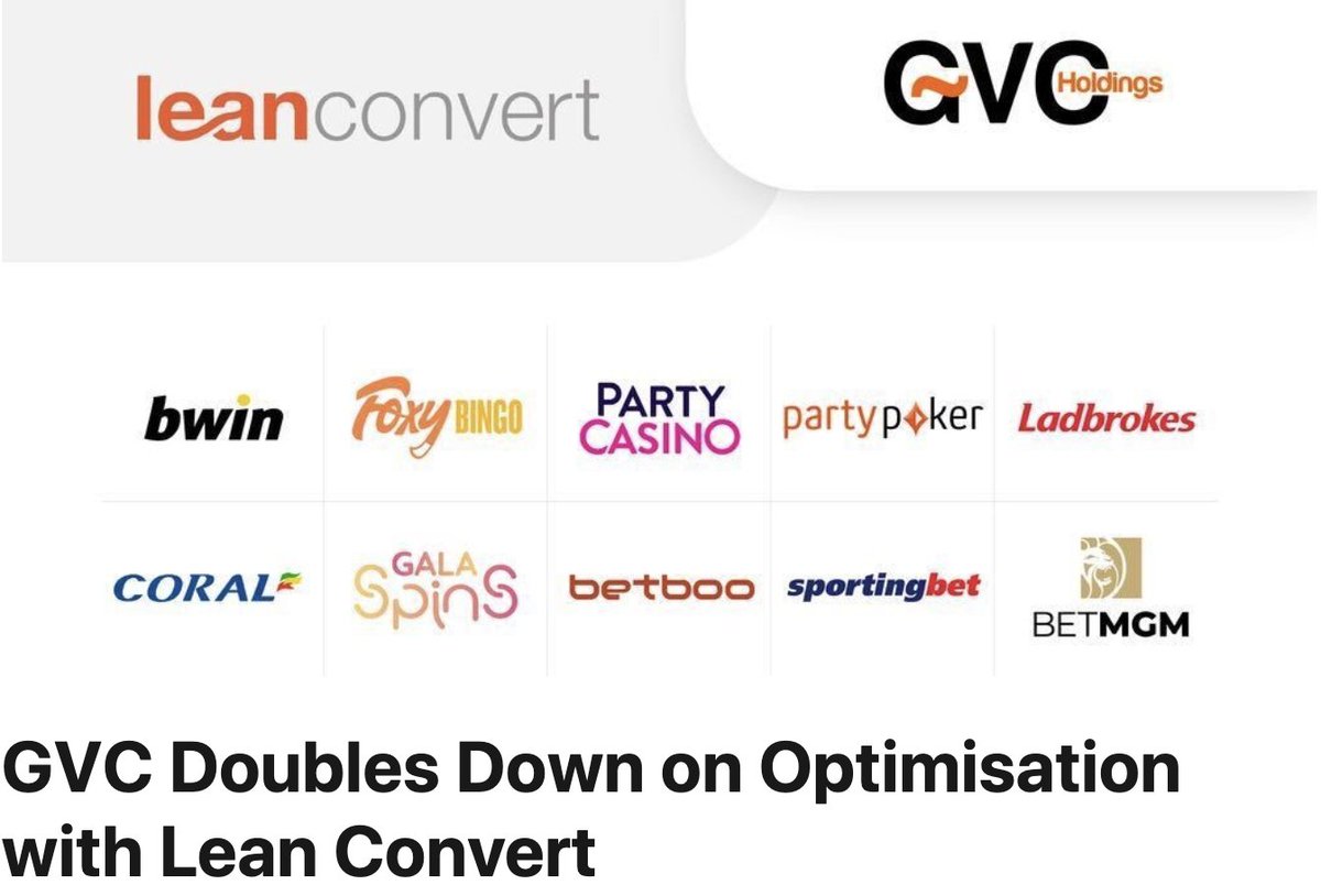 “We’ve seen that LeanConvert’s approach to actionable testing is indisputable proof in creating a better customer experience and improved conversion across the board,” said <a href="/GVCHoldings/">GVCHoldings</a> 's Stefan Kalcher. 

Read more: bit.ly/36XujPZ