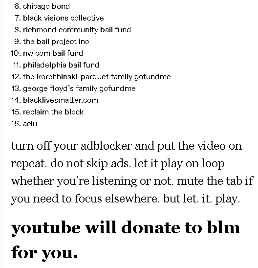 oldhhabits's tweet photo. HOW TO DONATE TO BLM WHEN YOU HAVE NO MONEY

please, please share for people who don’t have money to spare!!!!

https://t.co/hXfI5sOLWV https://t.co/gzE9a0oLgC