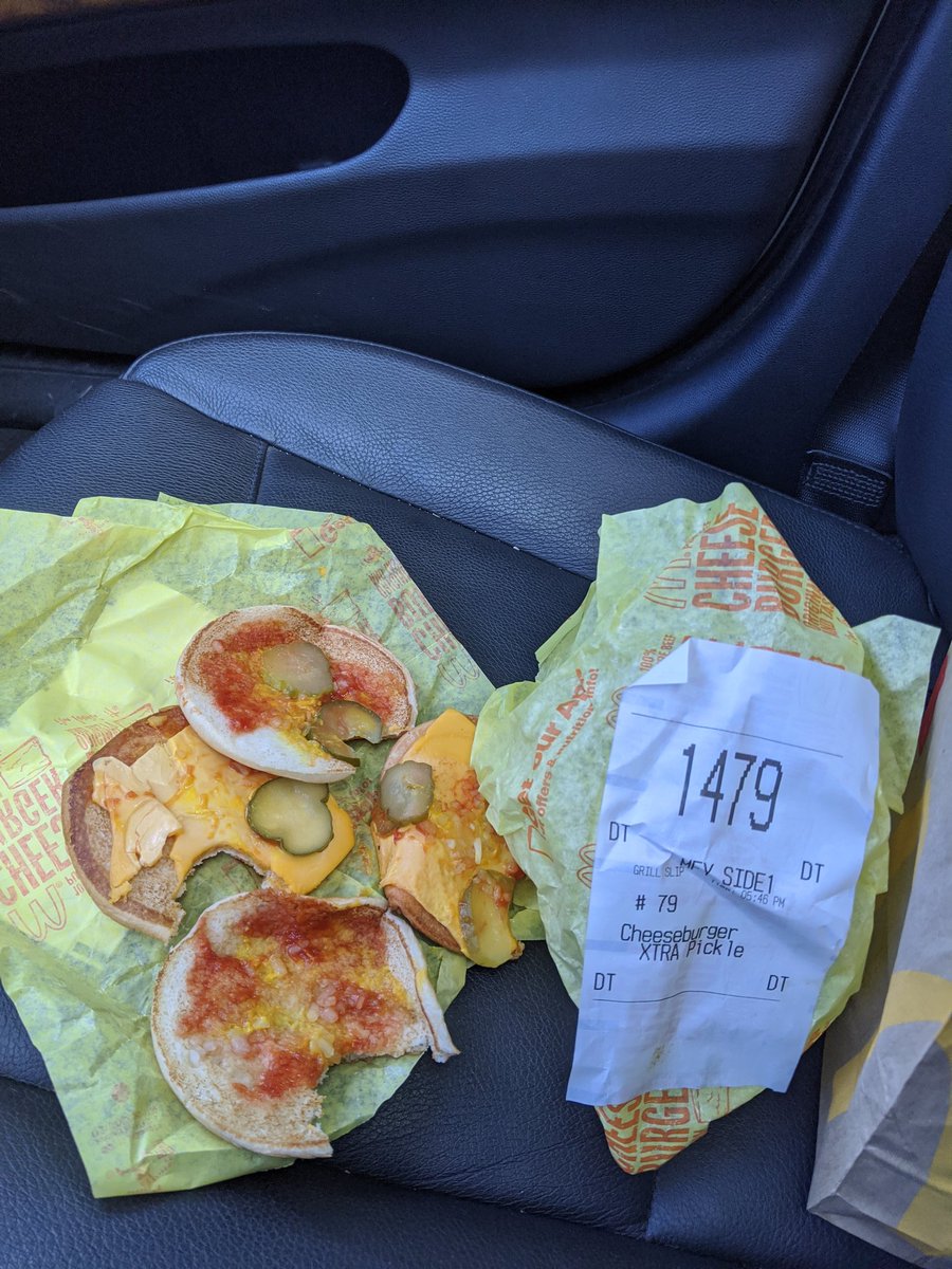 BillBrown671's tweet photo. @McDonalds Just stopped at the Plain City, Ohio McDs on the way home from work for a large diet coke and two cheeseburgers w extra pickles. Didn't get any burger.  Did the recipe change?  #disappointed https://t.co/l1LNtxy85R