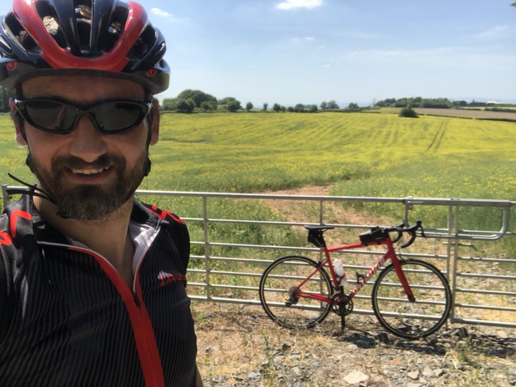 MrMorrisPE's tweet photo. Who knew road cycling was such an enjoyable way of exercising. Had my new bike 2 weeks now and I’m hooked. Even ventured out with a couple of colleagues recently. @mrhousescience https://t.co/9bwM23kV1t