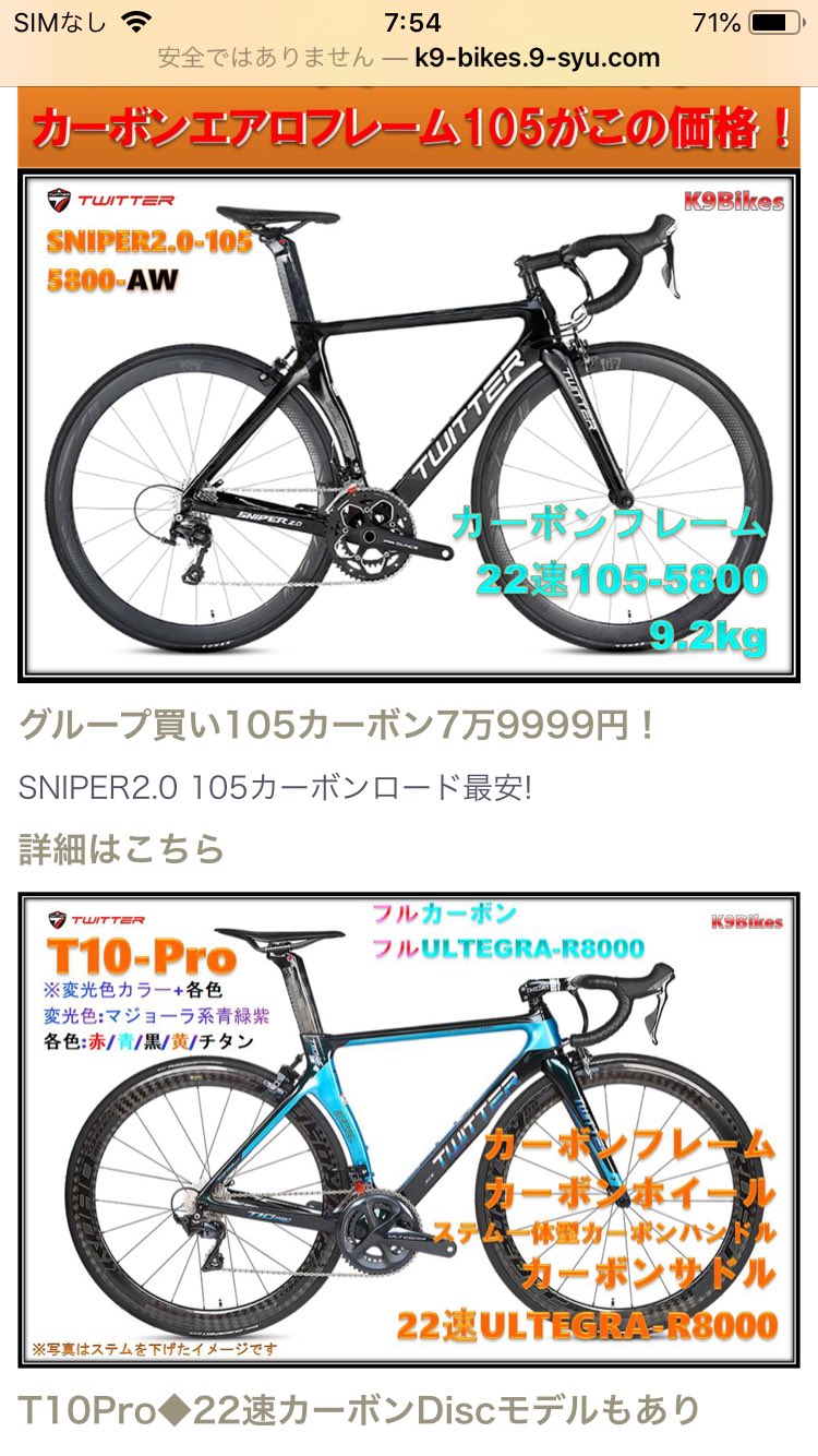 最大92%オフ! TWITTER sniper pro フレームのみ ロードバイク