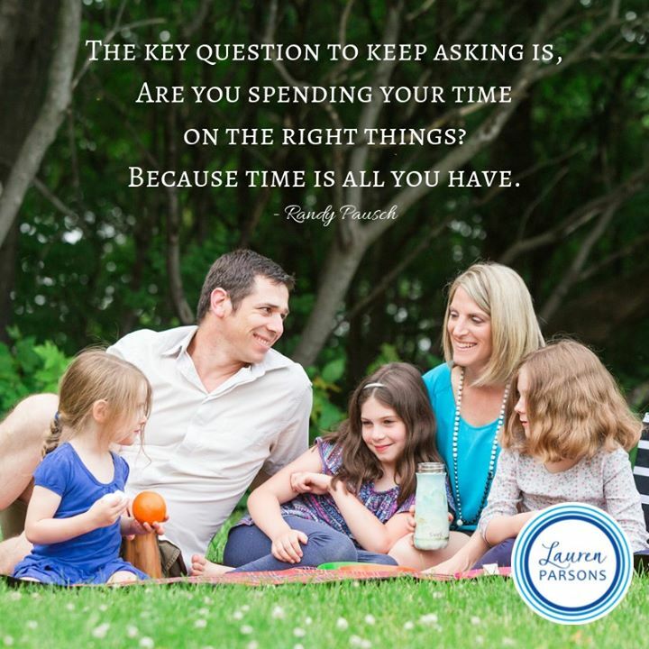 The key question to keep asking is, are you spending your time on the right things? Because time is all you have.