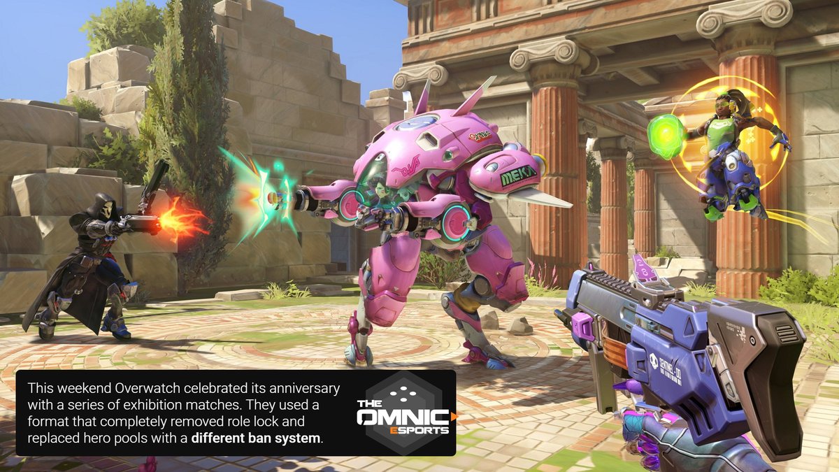 omnicesports's tweet photo. Each team was allowed to ban four heroes for the entire series. One support, one tank, and two DPS. And after every match every team could unban one of the heroes. Might we see this in the OWL? #overwatch #overwatch2 #herpools #overwatchleague #gaming #blizzard #rolelock #bans https://t.co/Yqs4Bac5Lu