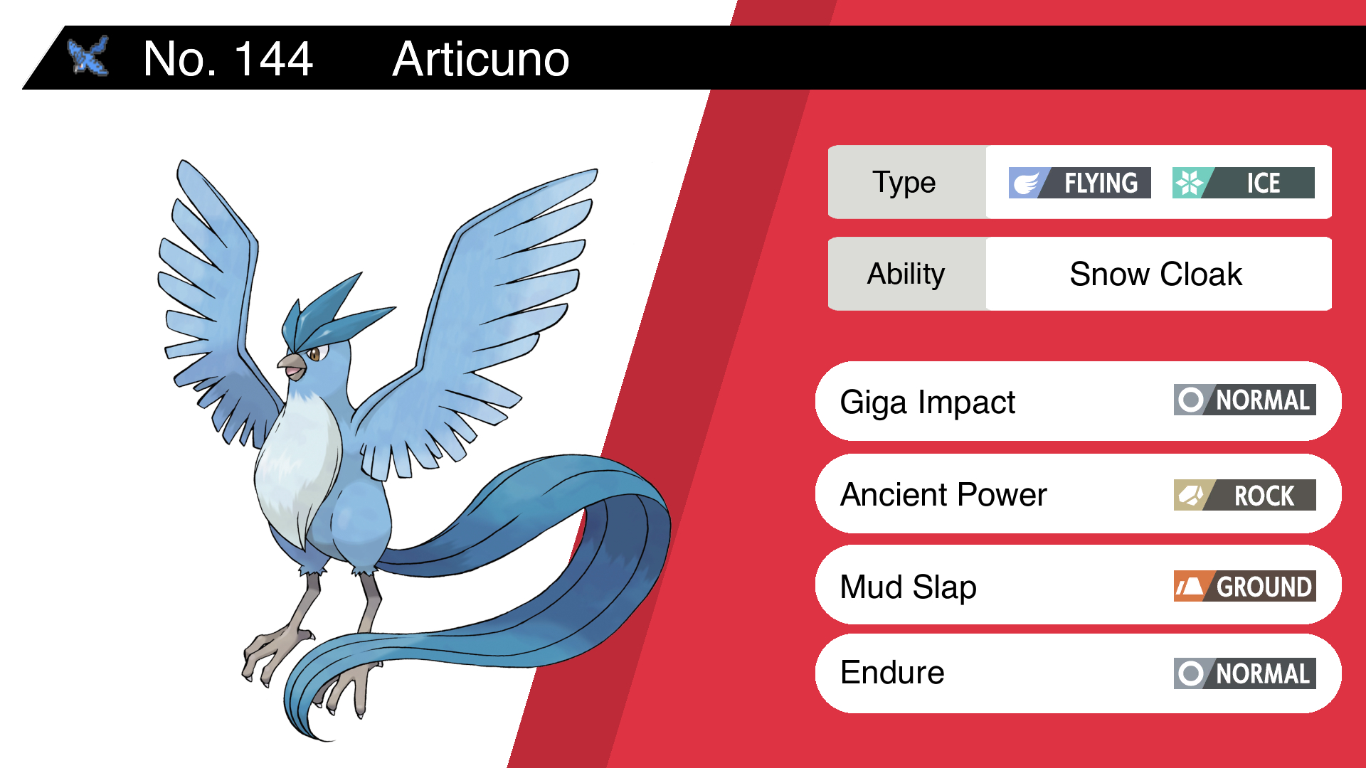 Random Pokemon Bot on X: Articuno Ability: Snow Cloak Moves