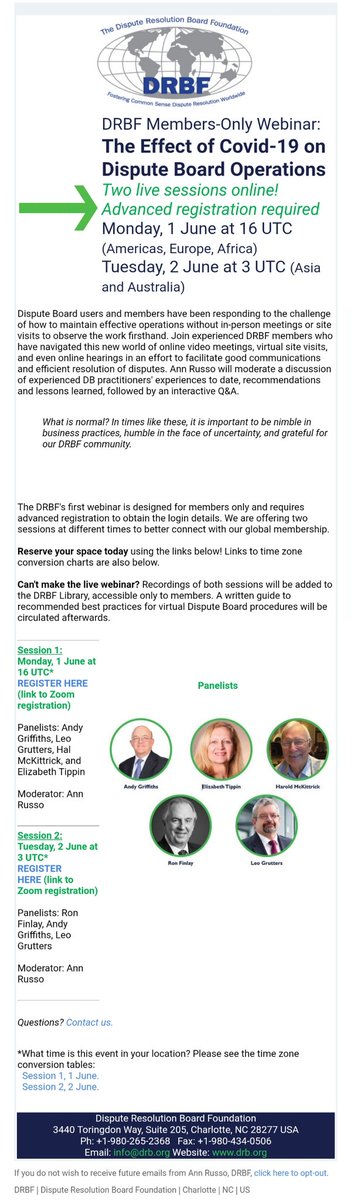 legalcosts's tweet photo. Muy interesante el Webinar de la #DRBF sobre los "Efectos del Covid-19 en el funcionamiento de los #DisputeBoards". https://t.co/bUz1el7bfJ