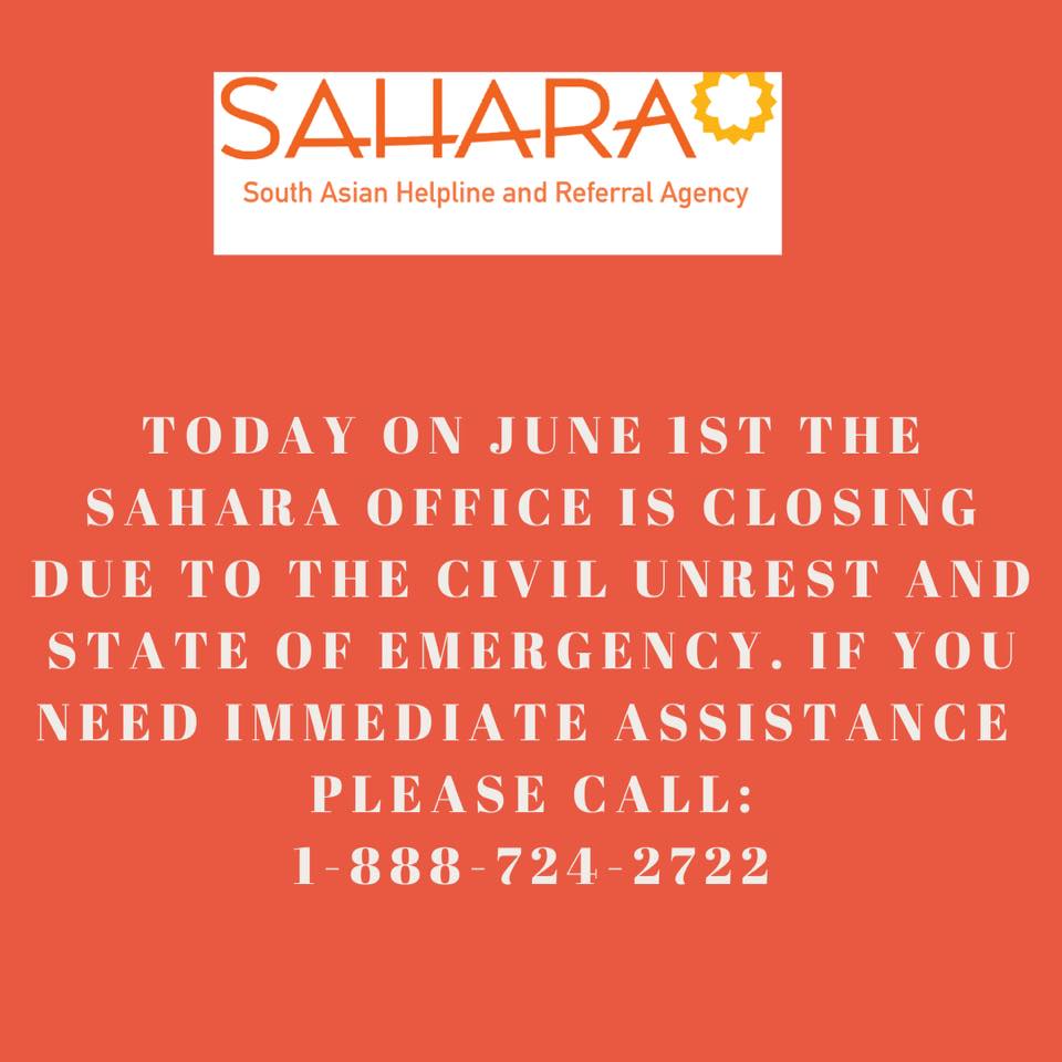 SAHARA-South Asian Helpline & Referral Agency (@saharaorg) on Twitter photo 