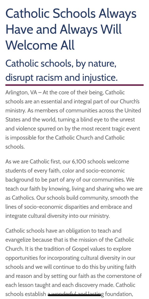 NCEATALK's tweet photo. Visit https://t.co/unvAD0YcQf to read NCEA’s most recent statement. “...Catholic schools are an essential and integral part of our Church’s ministry...” https://t.co/8giynxNmYS