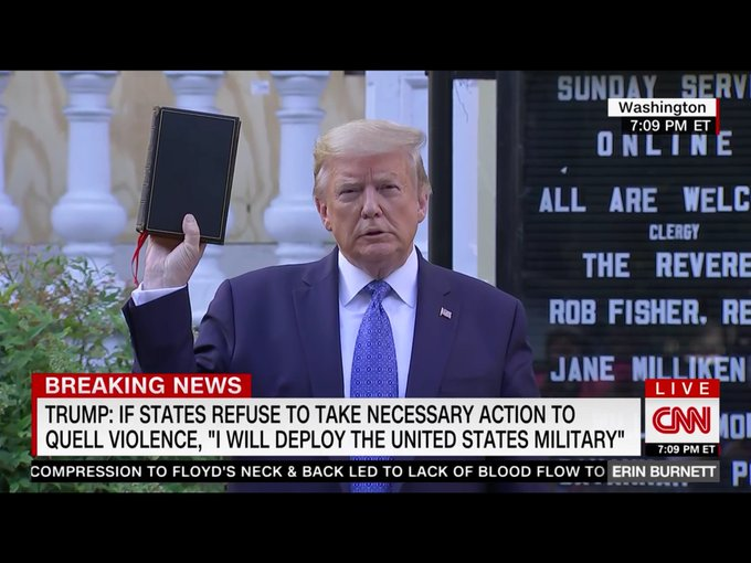 Dictator Trump assumes absolute control of the United States with a bible at hand. The world just got a hell of a lot darker. The international community is monitoring the situation closely. #ICantBreathe #GeorgeFloyd #BlackLivesMatter #dictatorship