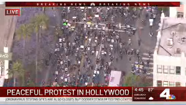 MegMorrisNBCLA's tweet photo. Peaceful protests in #Hollywood right now. Watch live on #NBCLA https://t.co/TiIWonJjhS
