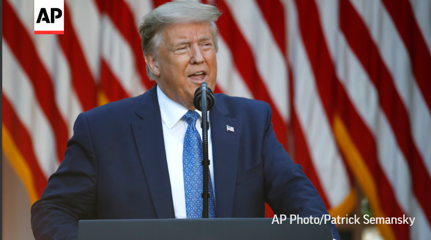 AP's tweet photo. President Trump threatens to deploy military to American cities to quell a rise of violent protests.

Peaceful demonstrators cleared from Lafayette Park so Trump could walk across park to church damaged by protesters.

Latest updates: https://t.co/ZChS4Ndd9c https://t.co/WGyKB21SwO