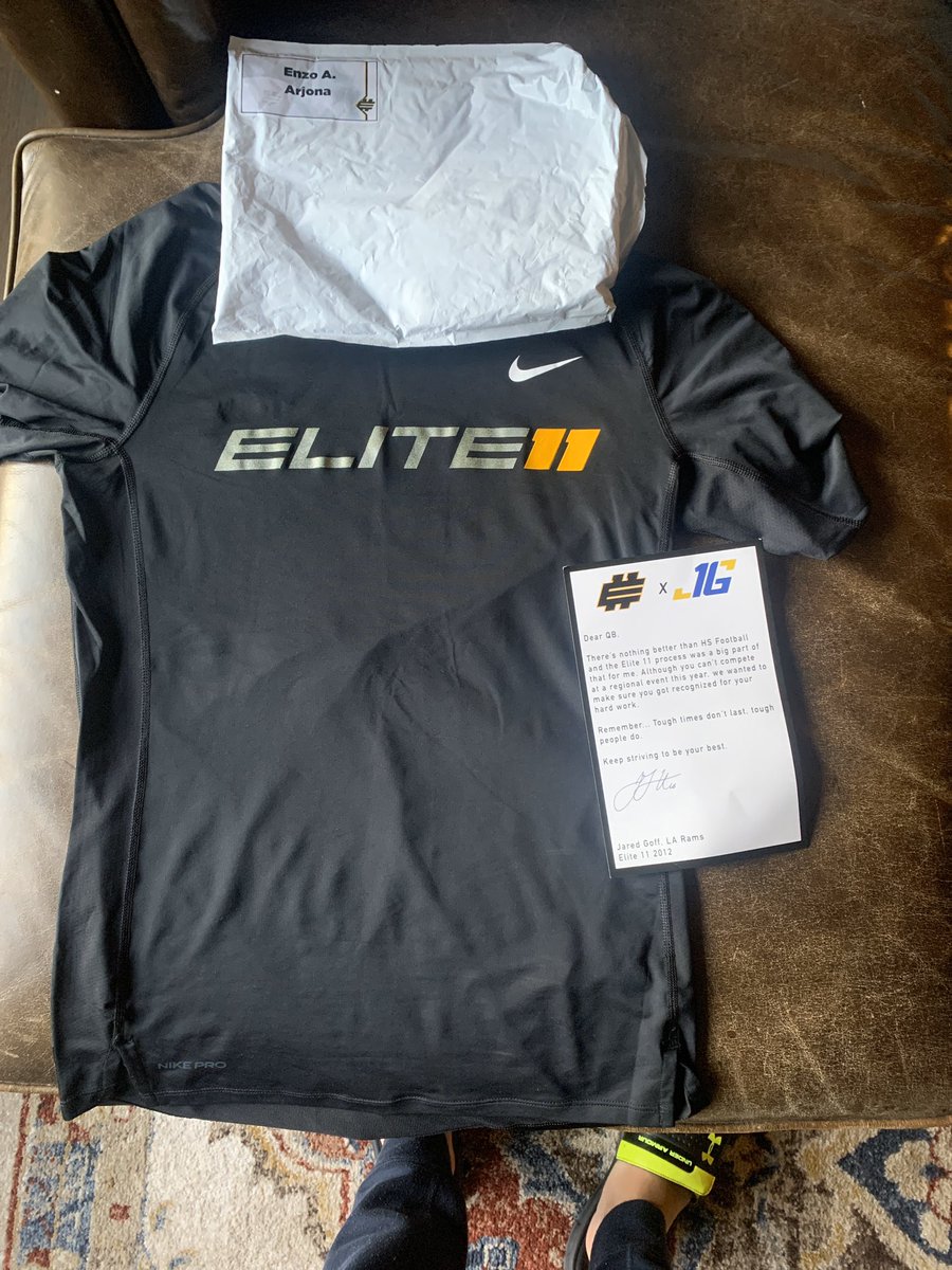 Thanks Elite11 for the Note and the Elite11 Shirt sucks that it was cancelled due to unfortunate events to the outbreak. I was so excited to compete because it’s been a dream of mind to be apart of the Elite11 Brotherhood. <a href="/Stumpf_Brian/">Brian Stumpf</a> <a href="/NHFB_LIVE/">Northern HighlandsFB</a> <a href="/Greg_Russo/">Greg Russo</a>