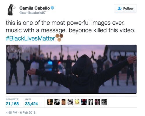 3. Camila has been nothing but supportive of the  #BlackLivesMatter   movement.