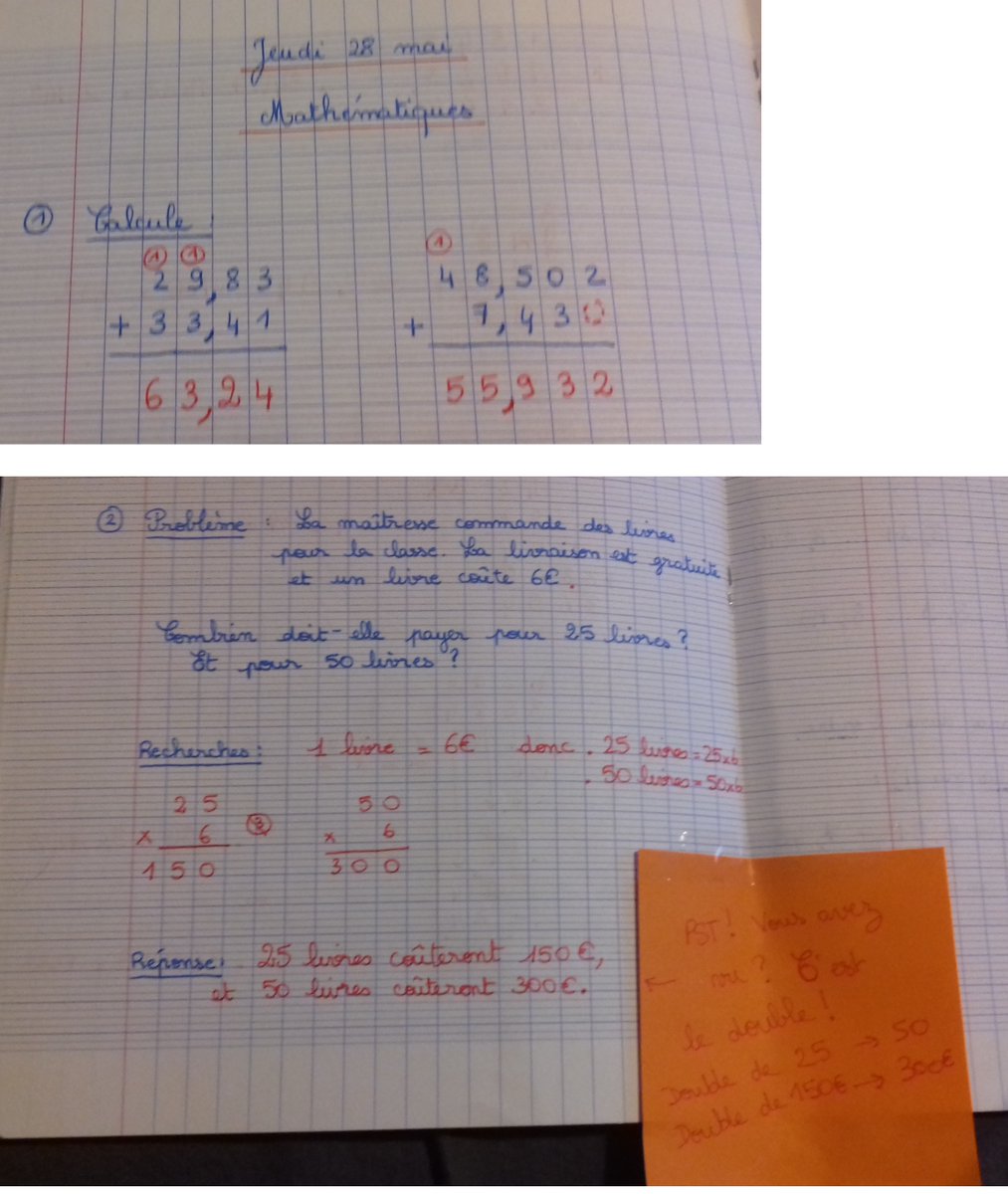Cm1Tony's tweet photo. Bonjour !
Corrections de la semaine dernière :
- la carte d'identité de Louis XIV (et 3 définitions à recopier à la suite)
- la conjugaison
- les maths de jeudi et vendredi
- la grammaire
Prenez toutes ces corrections sérieusement !
La travail arrive !🙃 https://t.co/LQVLts3AJt