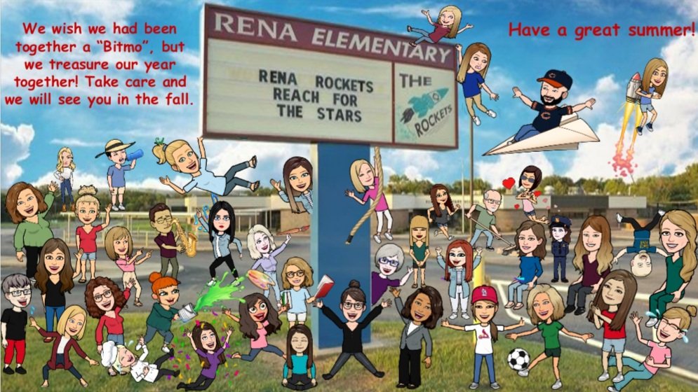 renaelementary's tweet photo. A Bitmoji staff message for our wonderful students and parents. @VBSDPointers #PointersPressOn #RenaRocks https://t.co/6vpAWWAkOt