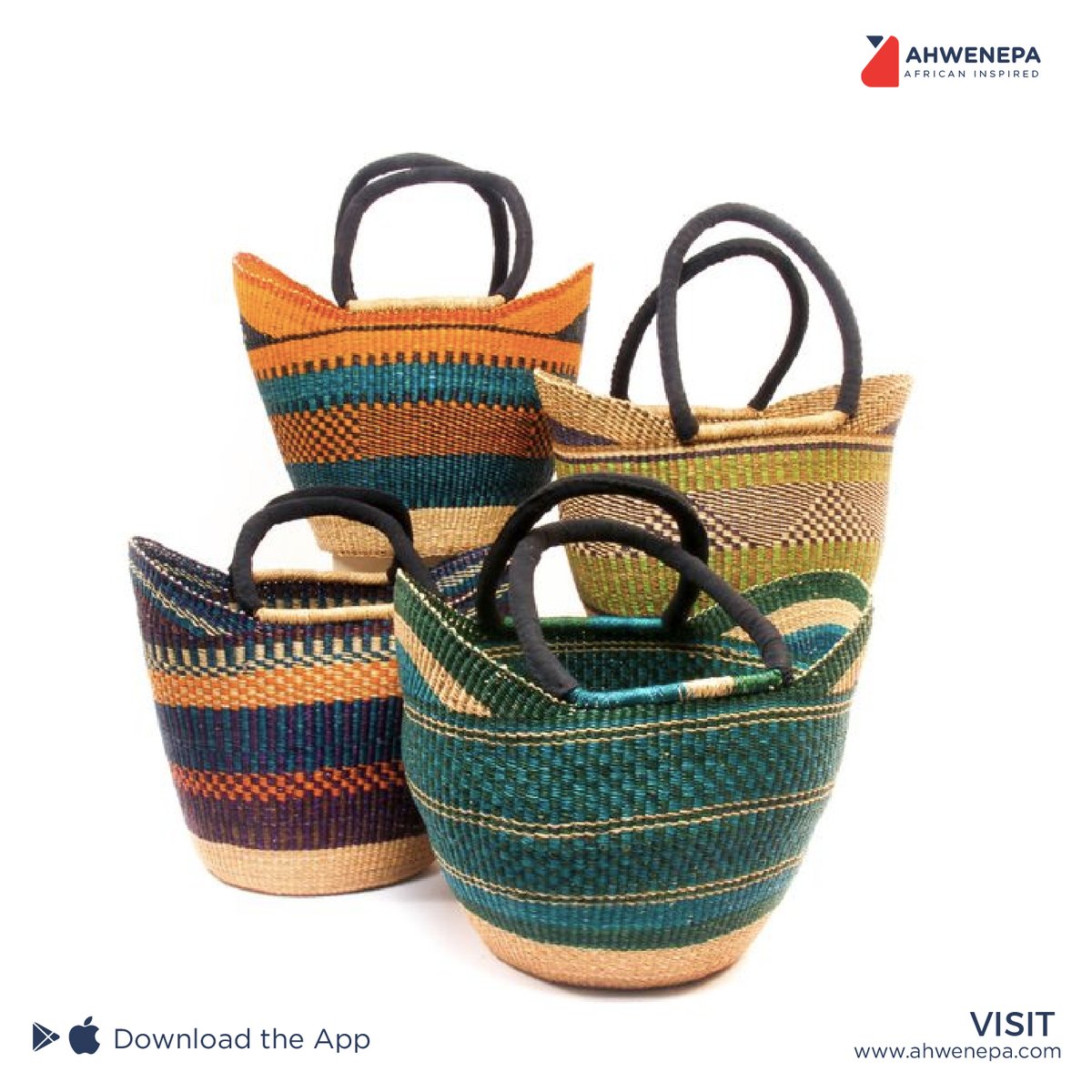 Decorate your home with these beautiful woven baskets. Shop online at ahwenepa.com 😍⠀
⠀
#home #homedecor #african #africandecor #baskets #africanbaskets #ahwenepa #africanmade