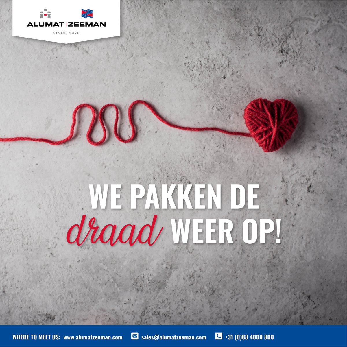alumatzeeman's tweet photo. We pakken de draad weer op! Na de time-out van de laatste weken staan we als bedrijf te springen om weer aan de slag te gaan. We staan voor u paraat. Het is vooral fijn om elkaar weer persoonlijk te kunnen ontmoeten. Pakken we samen de draad weer op?

#parts #greenhouse #webshop https://t.co/vIWomMT0mb