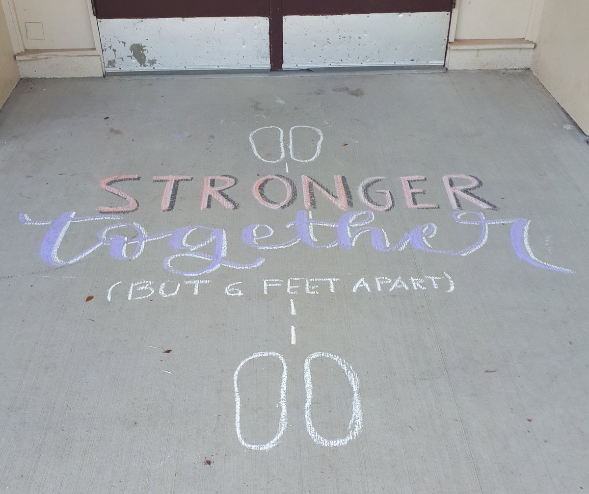 Just one of the lovely chalk art designs welcoming our students and staff back today! Thank you to our amazing Peace Arch parent for your thoughtfulness and love 💜 #sd36learn