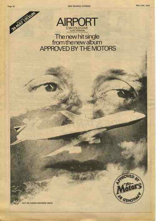 lee0969's tweet photo. On this day in 1978 The Motors released the single “Airport" on Virgin https://t.co/WAoZDHR0Pt got to No 4 in the UK charts #NeeWave #Virgin @Punkasfuck1965 @jillwebb2005 @nikidoog @CarolynPPerry @Coceee @blackenrho @nmw1964 @FatOldAnarchist https://t.co/7u32xTIRh9