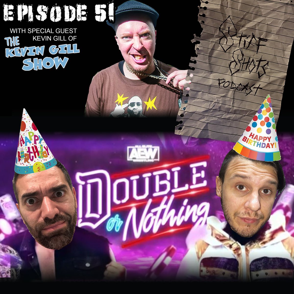 OGkevingill's tweet photo. Im a guest of @RickisHell and Twitter Redacted on @StiffShotsPod for the special birthday show and we review the AEW PPV, and go off on wild tagents!  Lots of laughs and these guys are extra stiff.  
 https://t.co/KjyGHSwRkk https://t.co/CWTYPH5ZTc