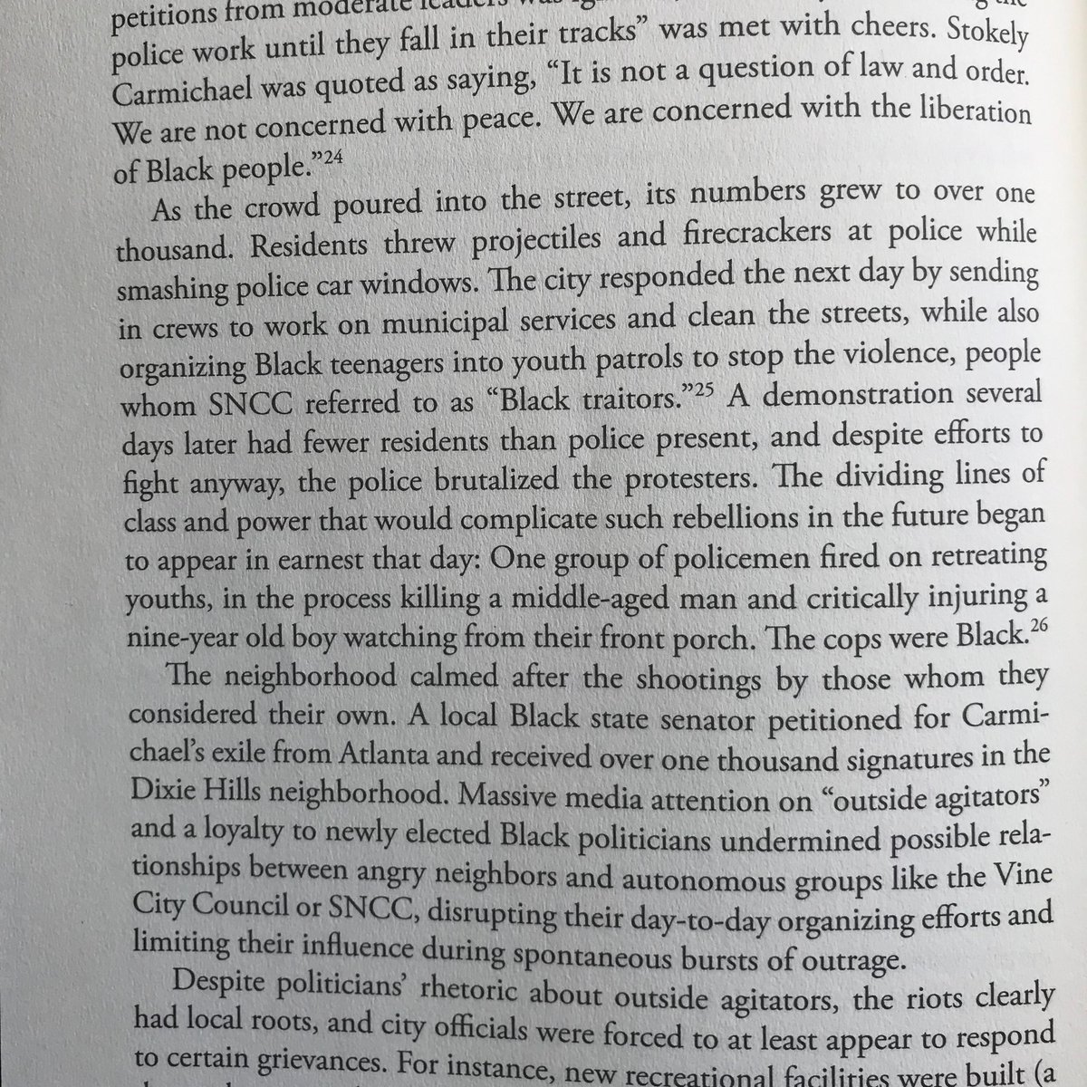 After the 1966 Summerhill Riot in Atlanta – ignited when a cop shot an unarmed black man – the mayor and the media blamed the violence on “outside agitators” like Stokely Carmichael and other SNCC members who brought a soundsystem for angry residents to freely speak their minds.