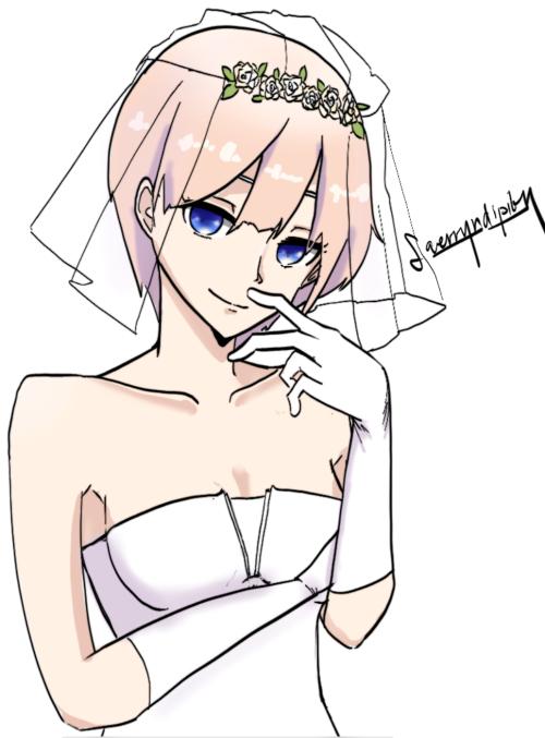 SaerrynさんがTwitterに投稿した中野一花(五等分の花嫁)のイラスト。