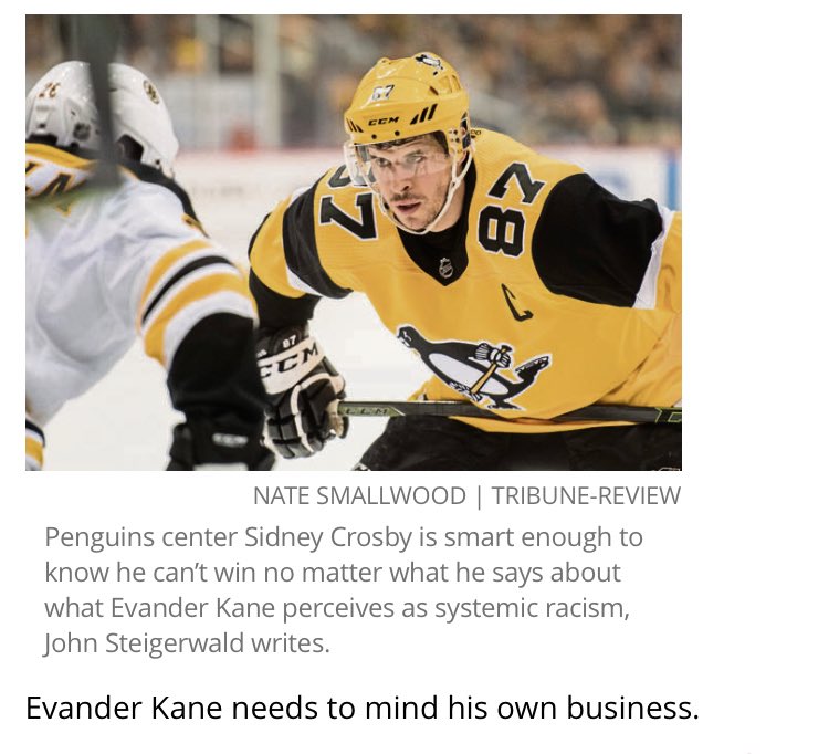 ElyseSpringer's tweet photo. @penguins How ‘bout you start by revoking the press credentials for TribLive and their racist reporter John Steigerwald. https://t.co/sUsK1YxhWB
