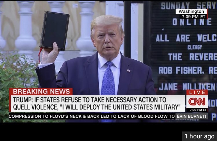 I wish that instead of holding the Bible up in the air for a photo op, <a href="/realDonaldTrump/">Donald J. Trump</a> would just read it instead.
