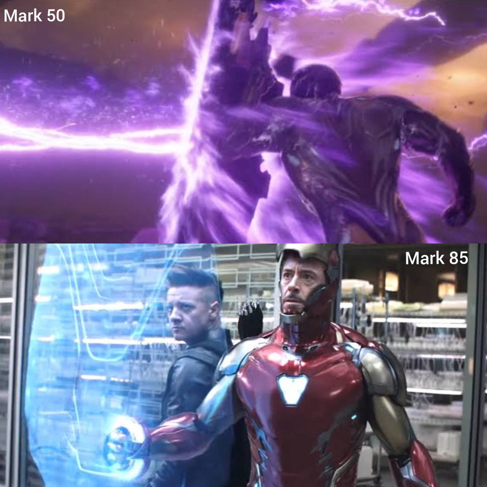 🗣 Em 'Ultimato', Tony usou um escudo de energia projetado, pois o de  nanotecnologia em 'Guerra Infinita', não aguentou muito., image size:960x960