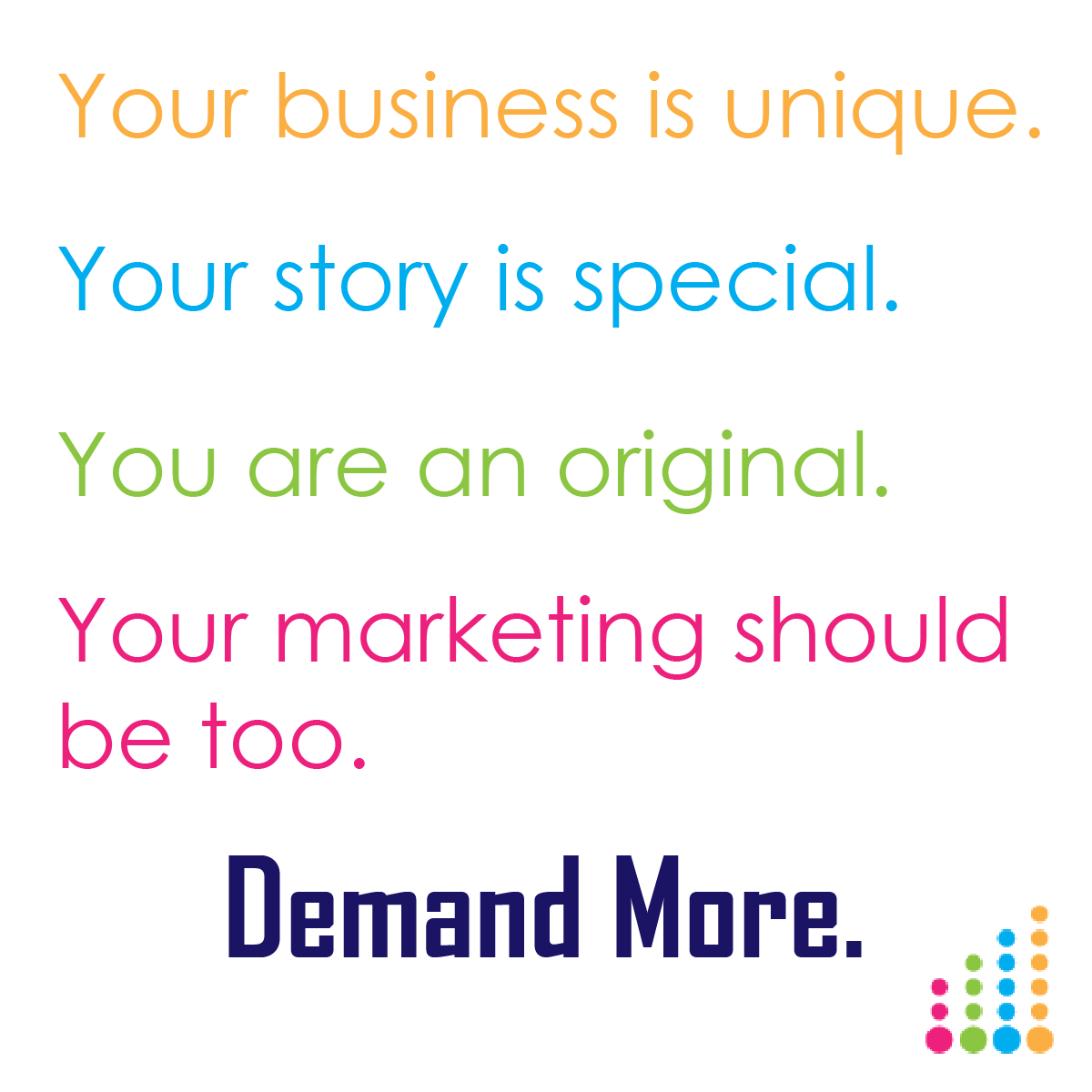 Brand4Impact's tweet image. No other business is just like yours.  You have a special story and a way that you do business that makes you unique. Your marketing should be unique too. Our custom graphics will separate your social media from the....others. 

#beoriginal #genuinecontent