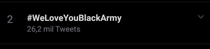 TEAMBO7_twt's tweet photo. [INFO]

#WeLoveYouBlackArmy está en tendencia en #2 en Corea del Sur 💜

@BTS_twt https://t.co/C7uYszVPS1