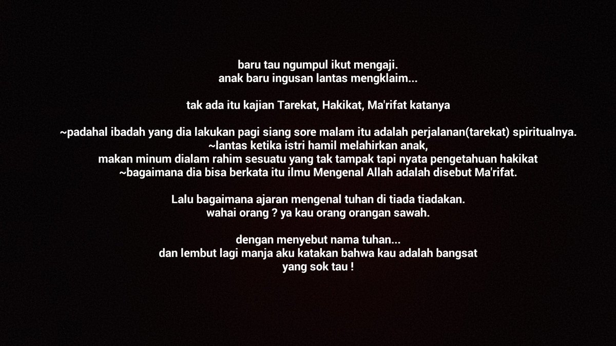 Ini untukmu.
yang babi dipelupuk mata tak kelihatan !
Mungkin karna babi itu terlalu hitam pekat gelap.