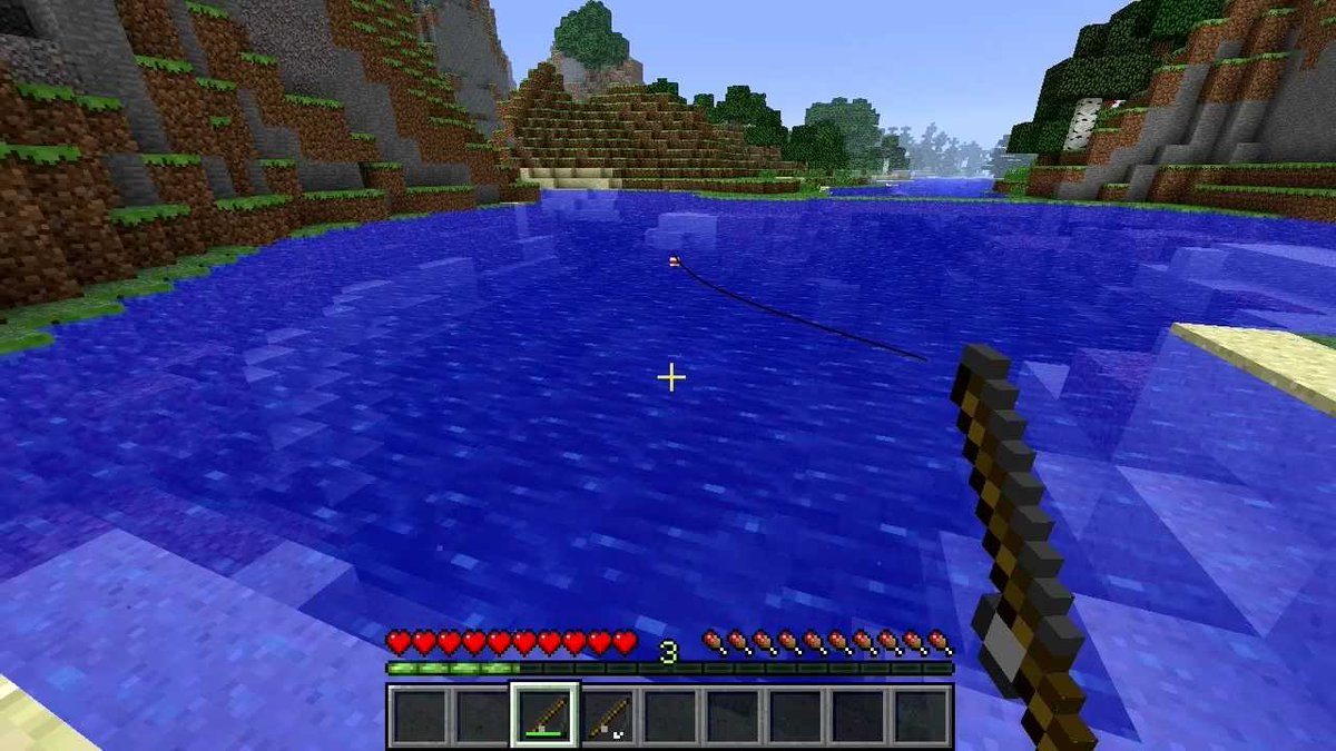 DoesTheGameFish's tweet photo. Minecraft has fishing https://t.co/7skJ4EkueS