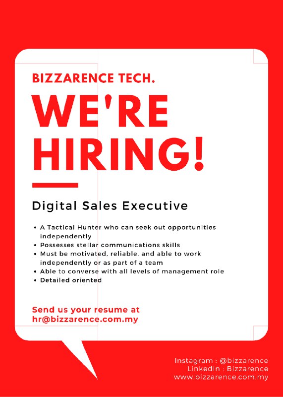 bizzarence's tweet photo. "Nothing we do is more important than hiring and developing people. At the end of the day, you bet on people, not on strategies."- @lawrencebossidy, former COO of GE.

-

Hiring now! Apply by dropping your resume at hr@bizzarence.com.my.

#WeAreHiring #JobOpportunity #wewantyou https://t.co/HaKlTUkMN4